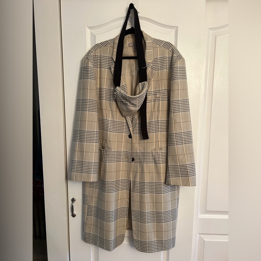 ASOS Dad Coat with matching hip sack bum bag